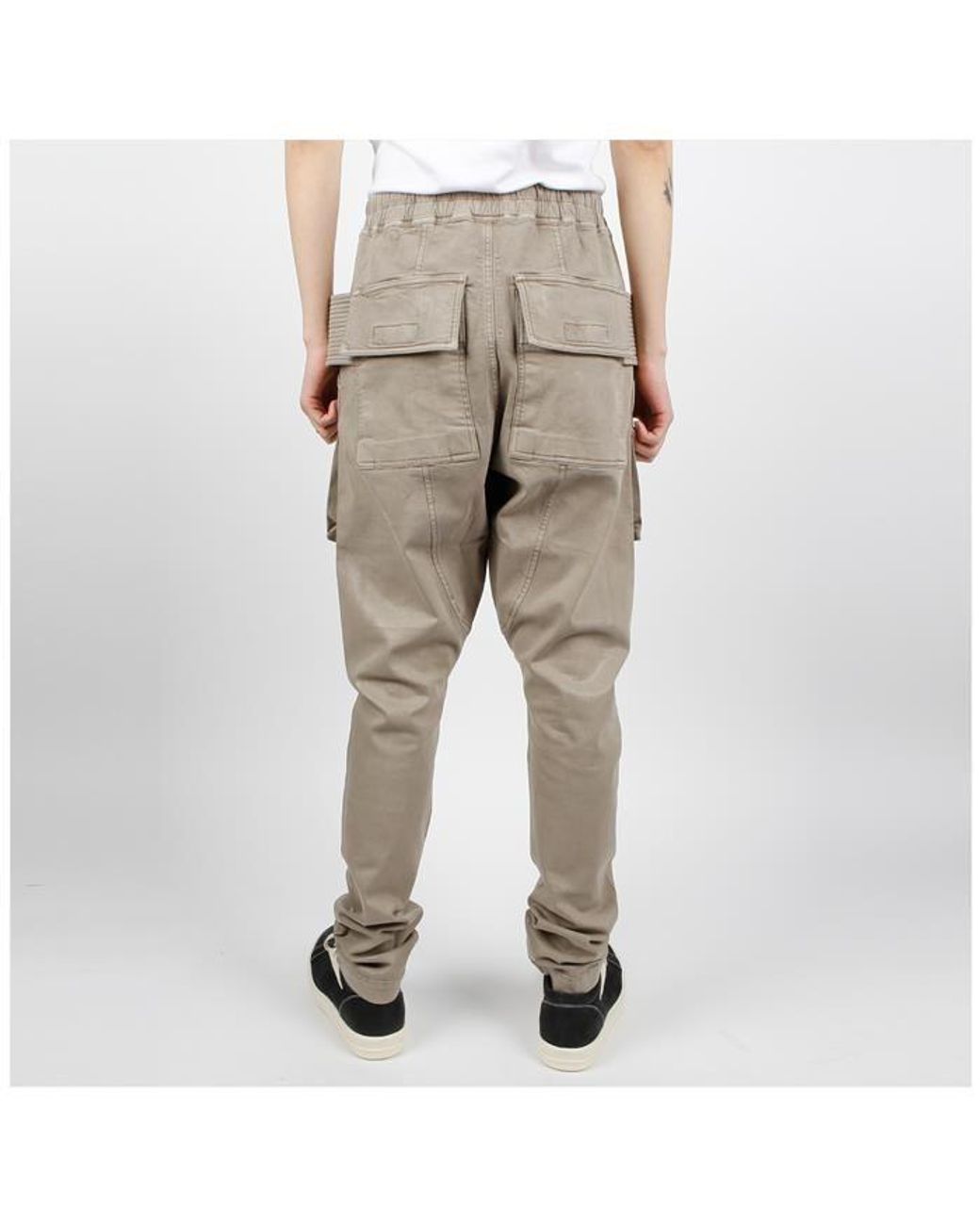 Rick Owens Natural Drawstring Cargo Pants for men