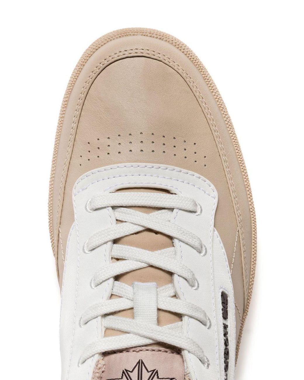 Reebok White Logo-Patch Leather Sneakers for men