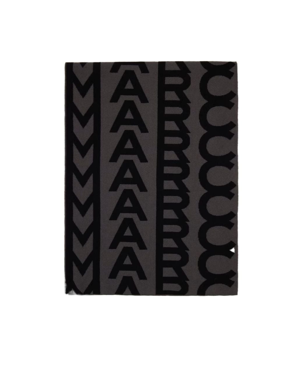 Marc Jacobs Black Monogram Patterned Knitted Scarf