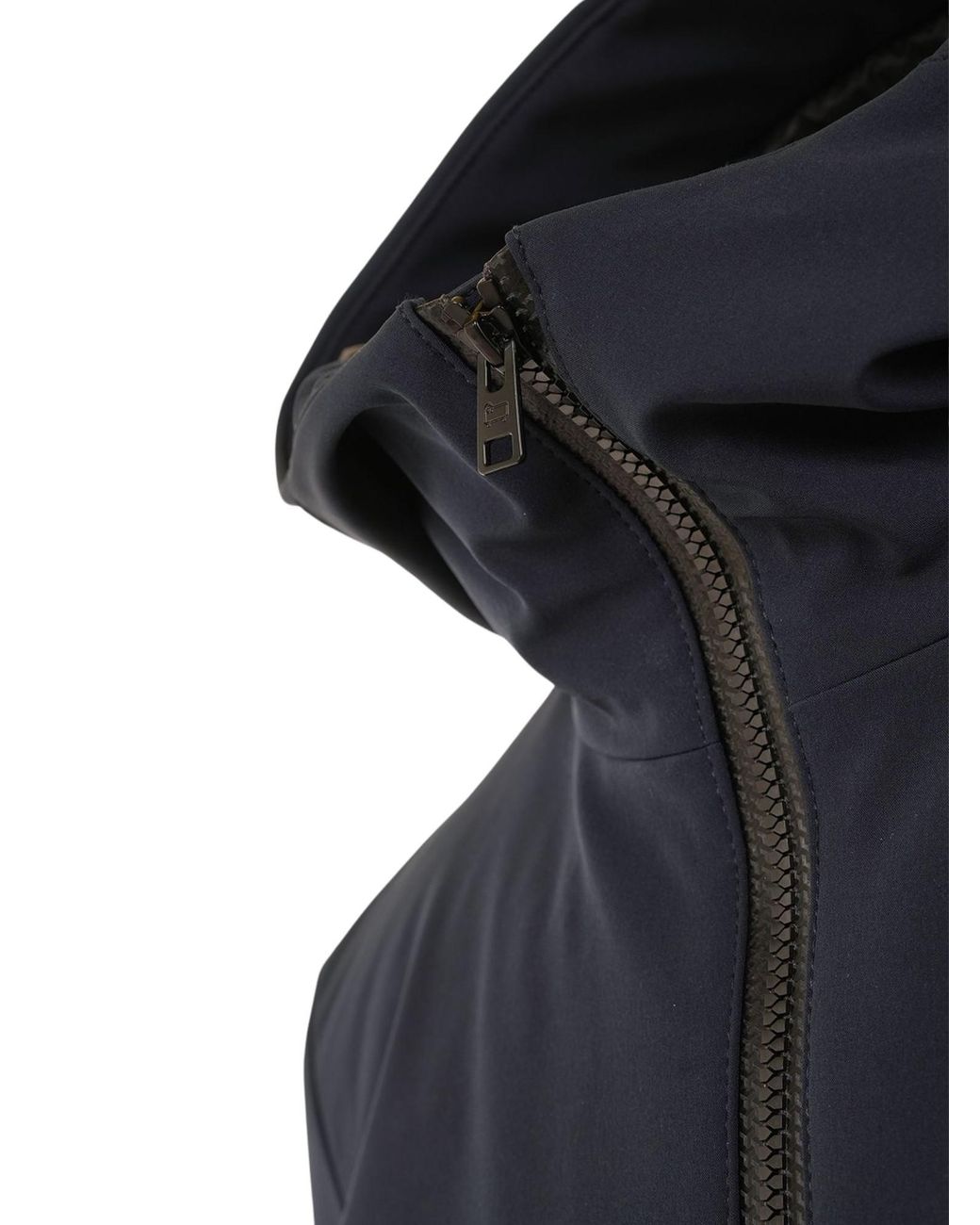Woolrich Blue Hooded Zip-Up Coat for men