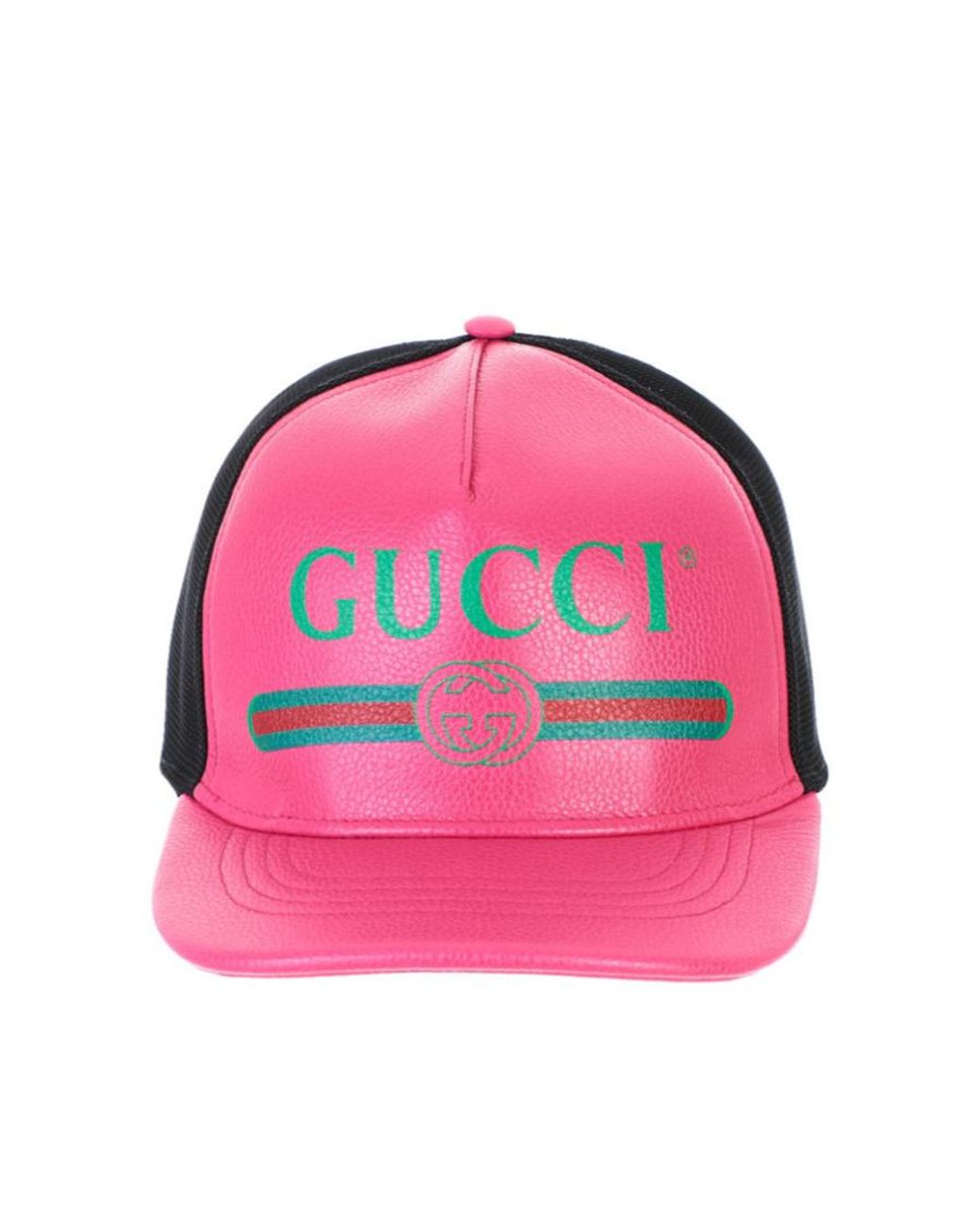 Gucci Pink Logo Print Baseball Cap