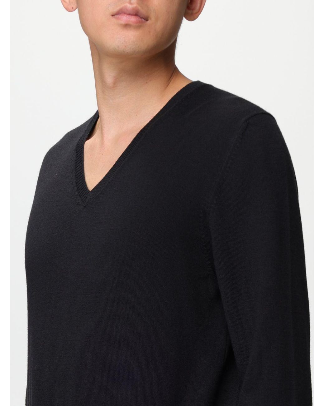 Fay Black V-Neck Sweater for men