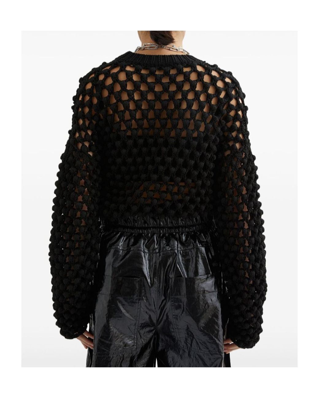 Jil Sander Black Open Knit Sweater