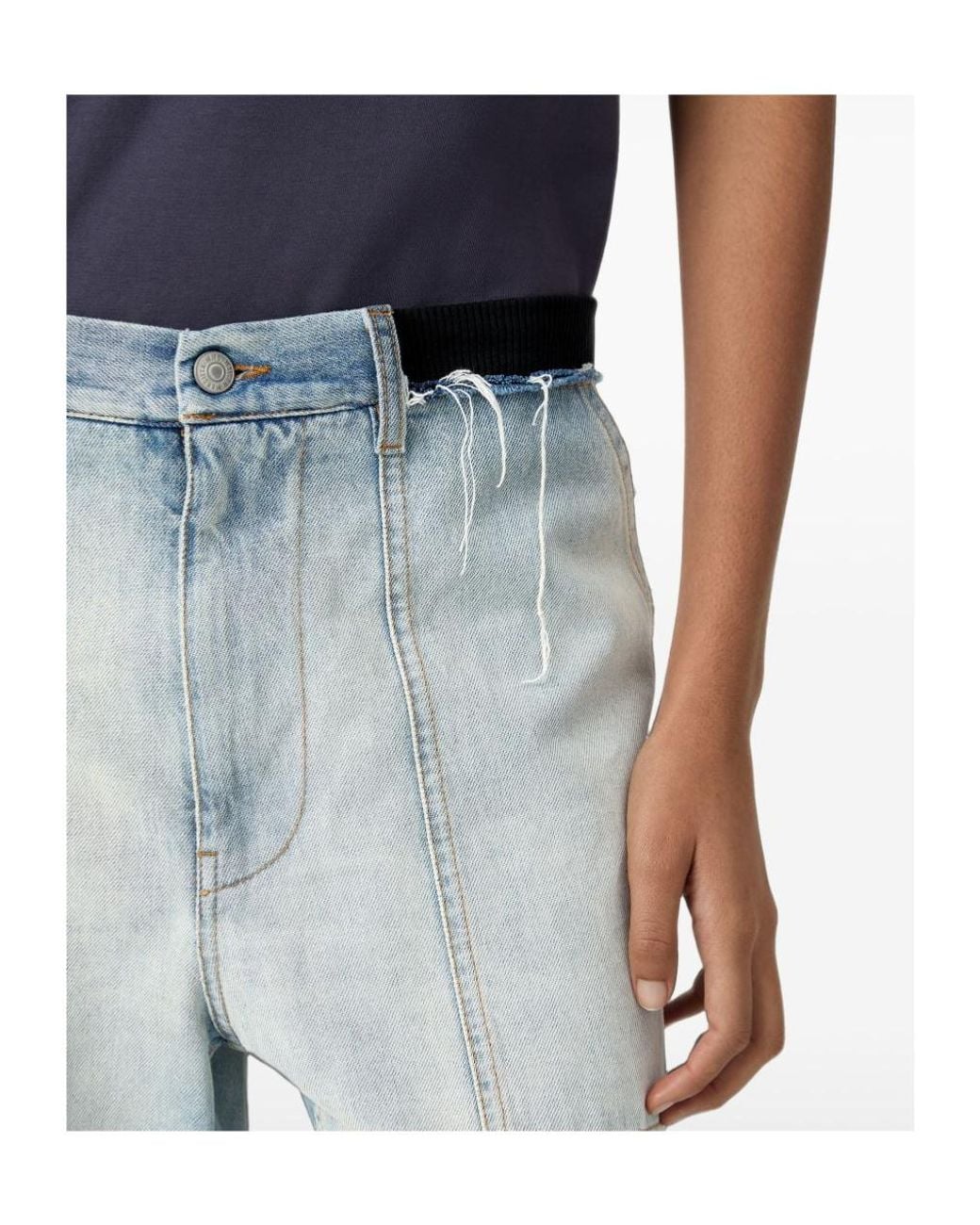 MM6 by Maison Margiela Blue Numeric Signature Wide Jeans