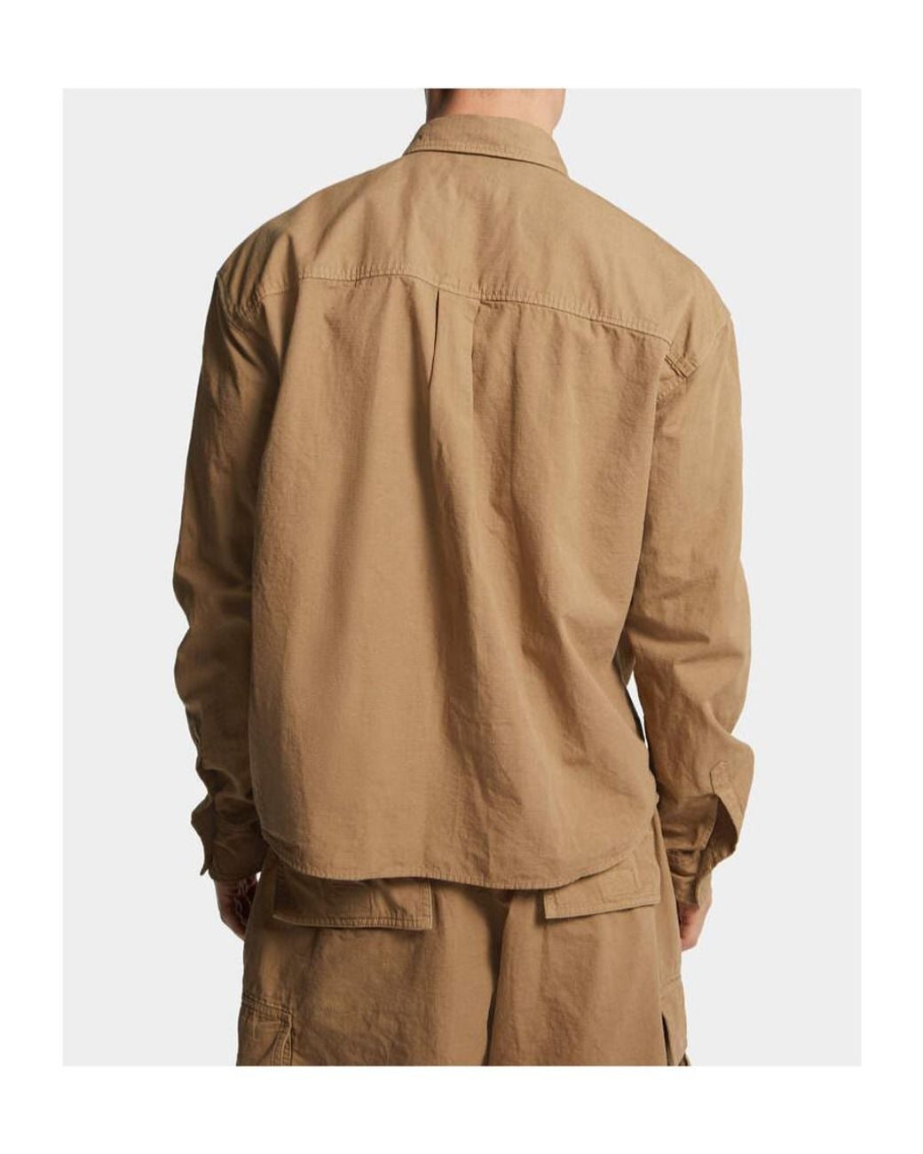 DSquared² Brown Icon Logo Printed Long-Sleeved Shirt for men