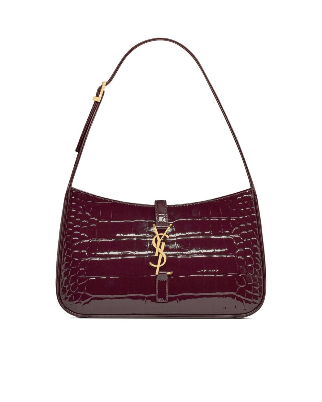 Saint Laurent Purple Le 5 À 7 Embossed Shoulder Bag