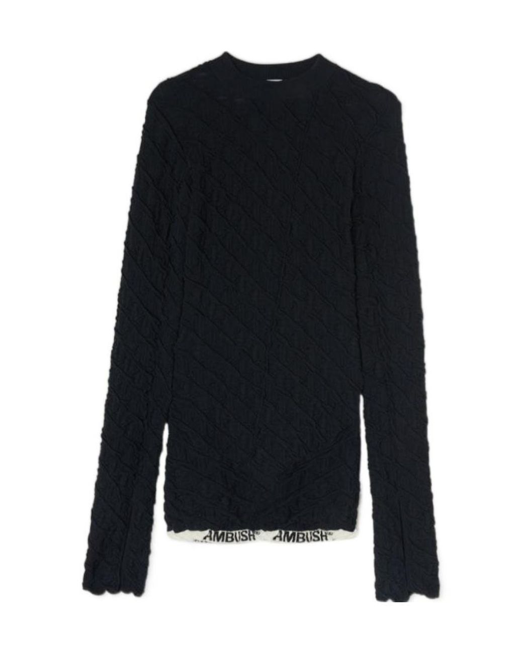 Ambush Black Logo-Print Crewneck Knit Top