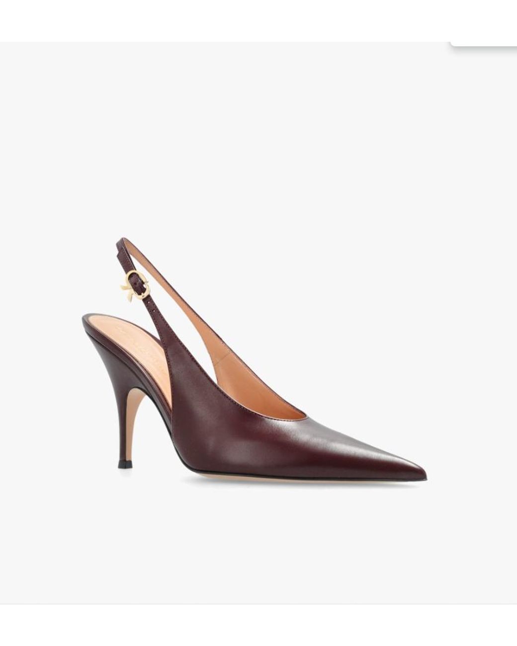 Gianvito Rossi Brown Sofia Pointed Toe Slingback Pumps