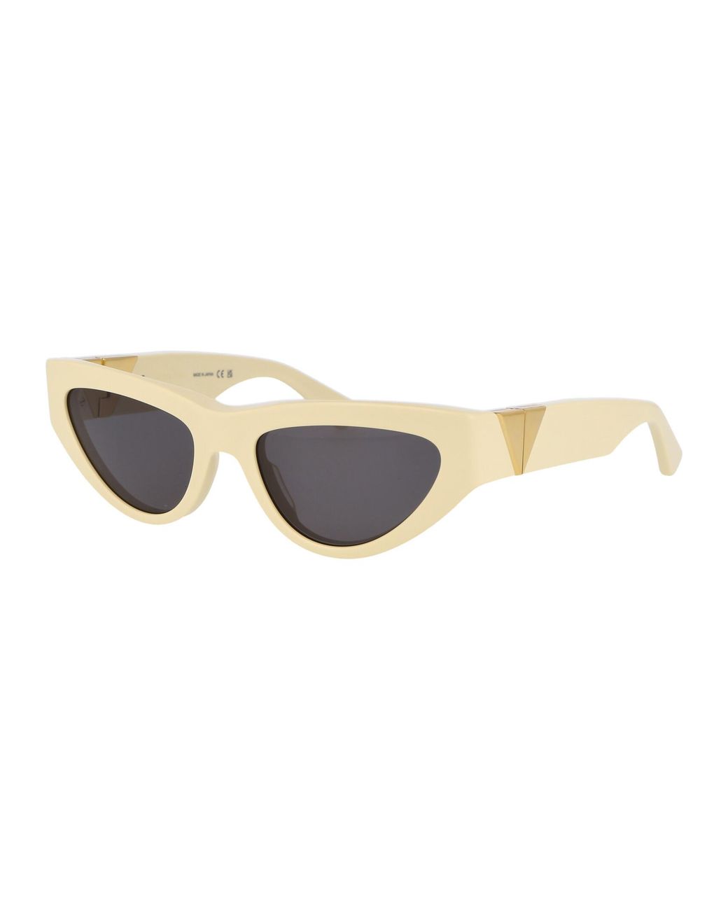 Bottega Veneta White Eyewear Cat-Eye Frame Sunglasses