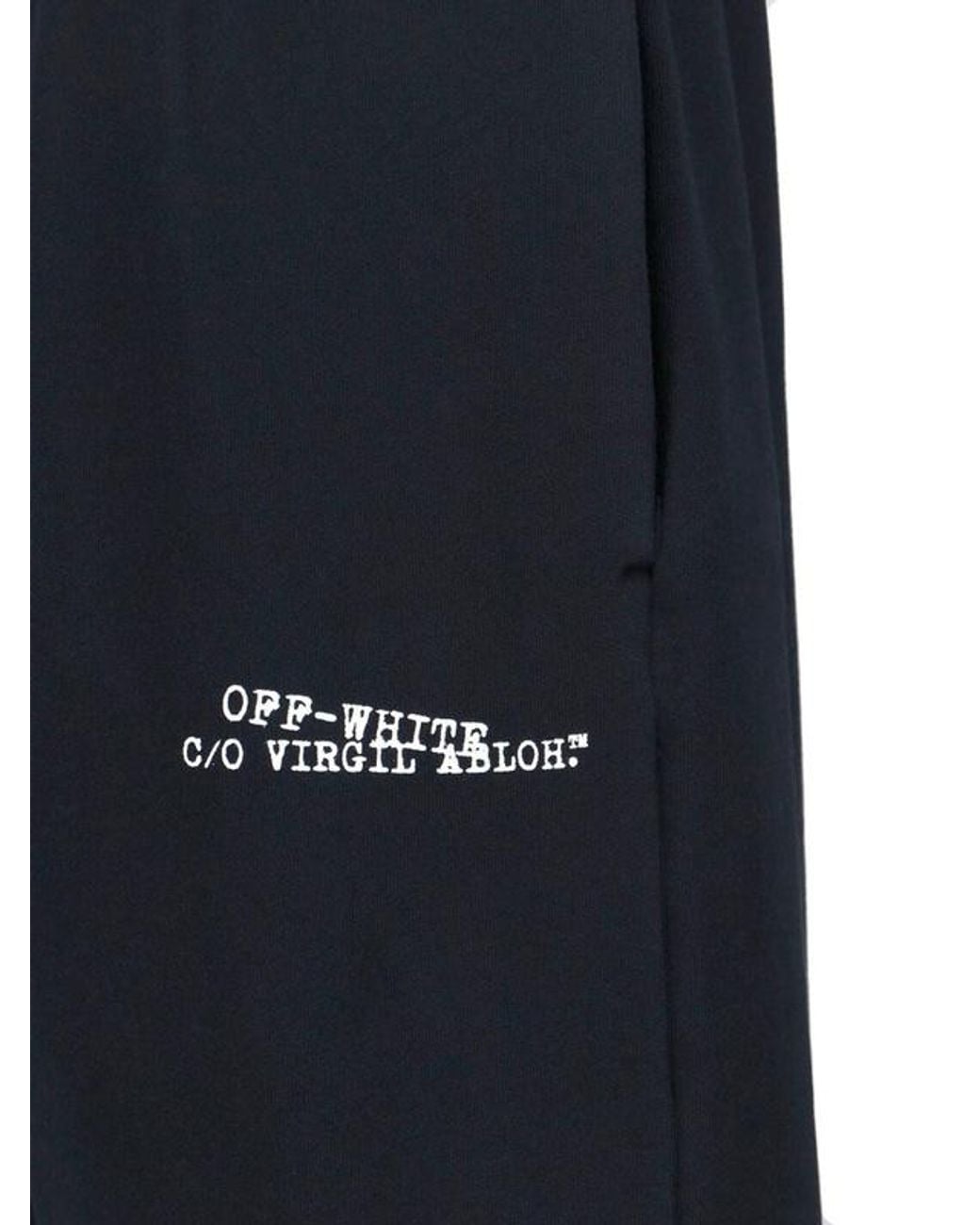 Off-White c/o Virgil Abloh Blue Logo Print Drawstring Pants for men