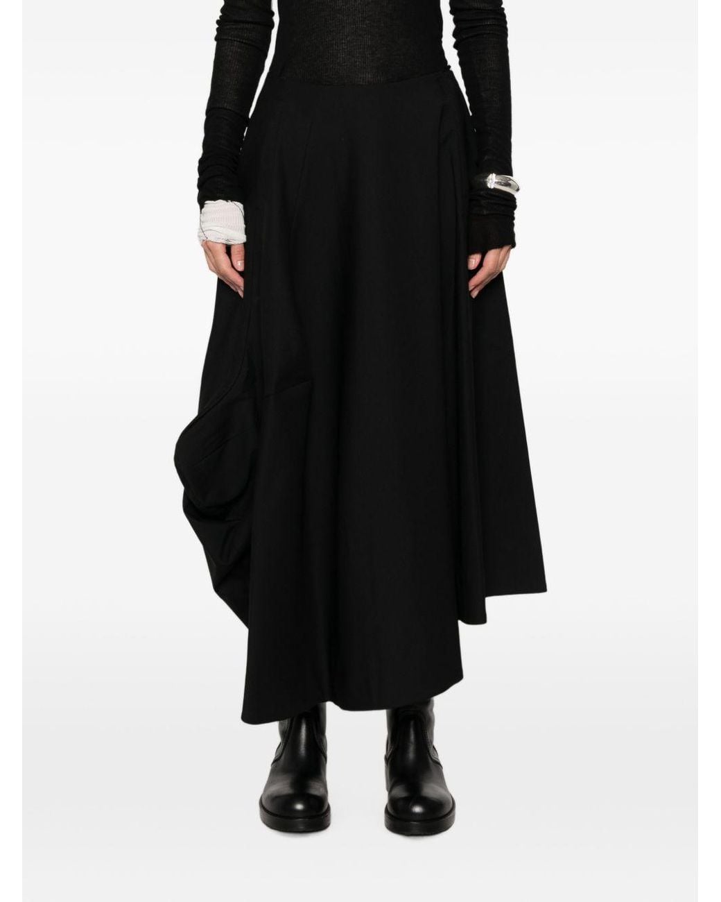 Comme des Garçons Black Comme Des Garçons Asymmetric Hem Midi Skirt