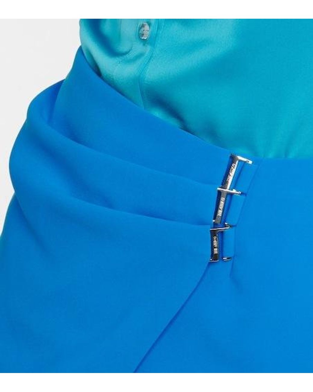 The Attico Blue Tech Crepe Mini Skirt