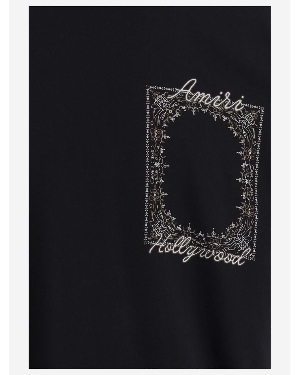Amiri Black Logo Embroidered T-Shirt for men