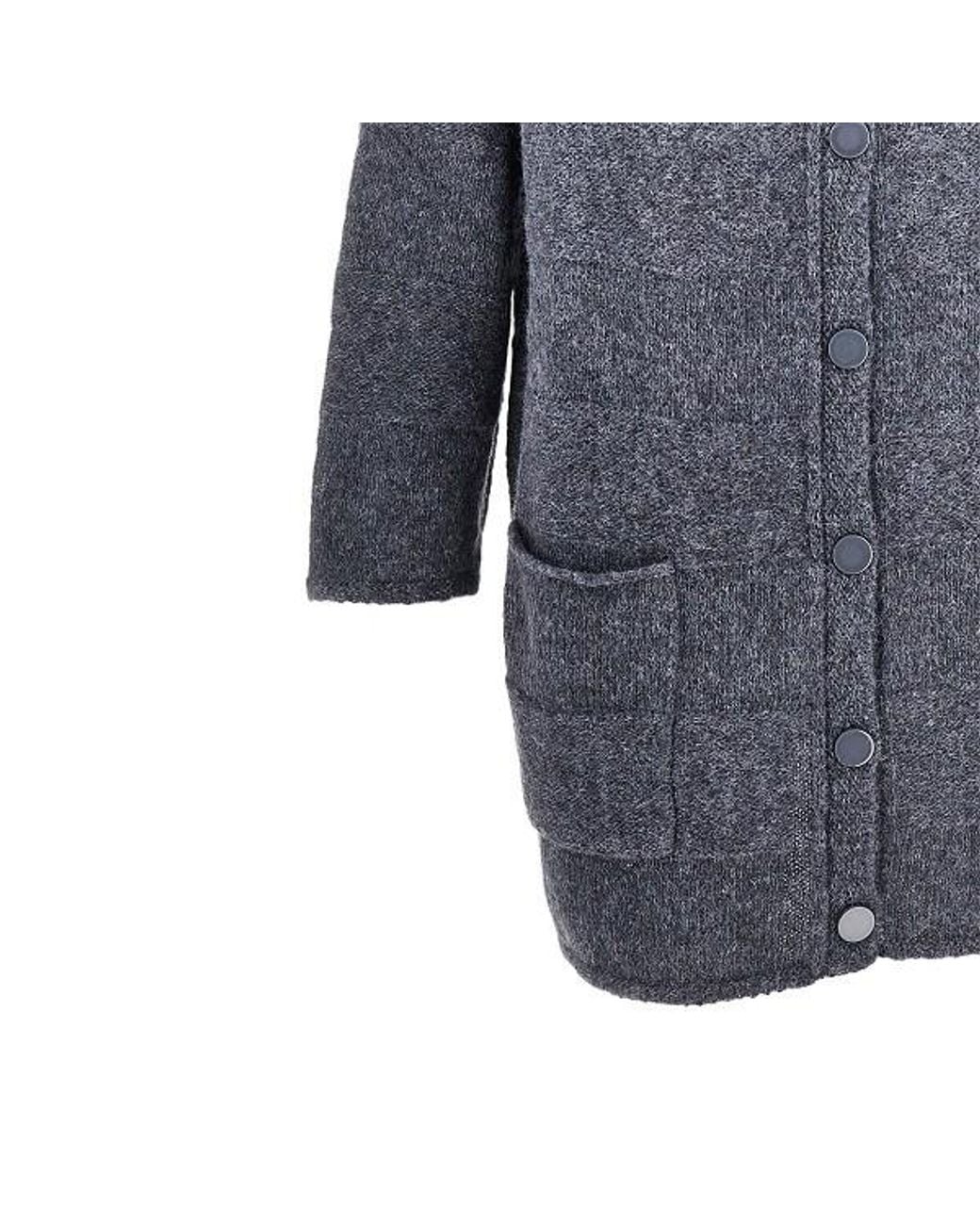 Emporio Armani Gray Long Knit Cardigan