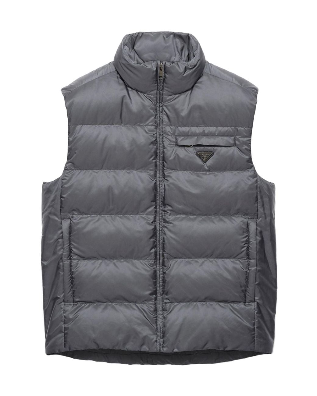 Prada Gray Re-Nylon Vest for men