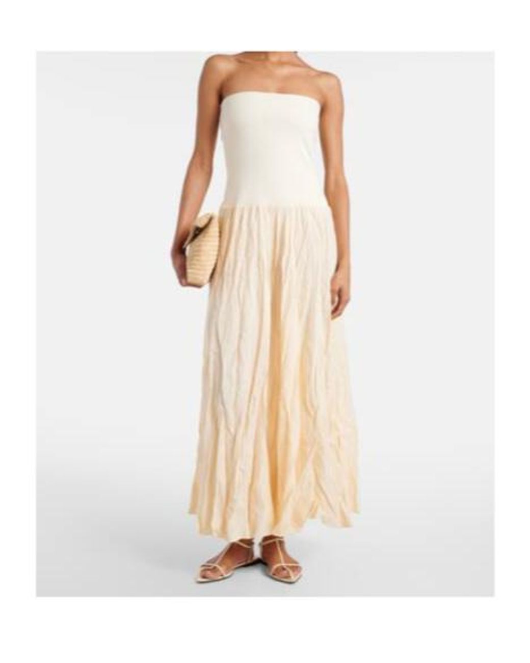 Johanna Ortiz White Linen-Blend Maxi Dress