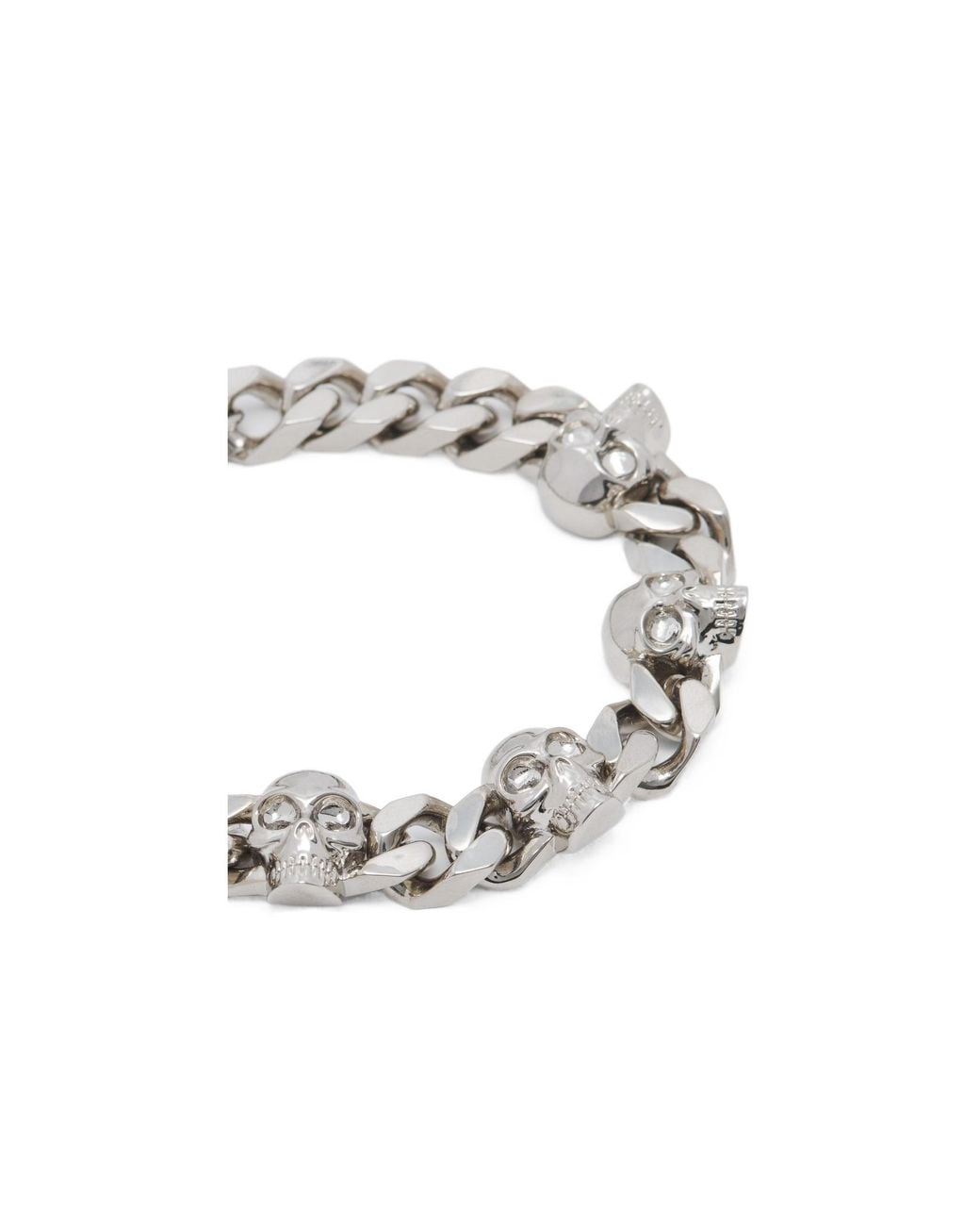 McQueen White Skull Chain Bracelet for men