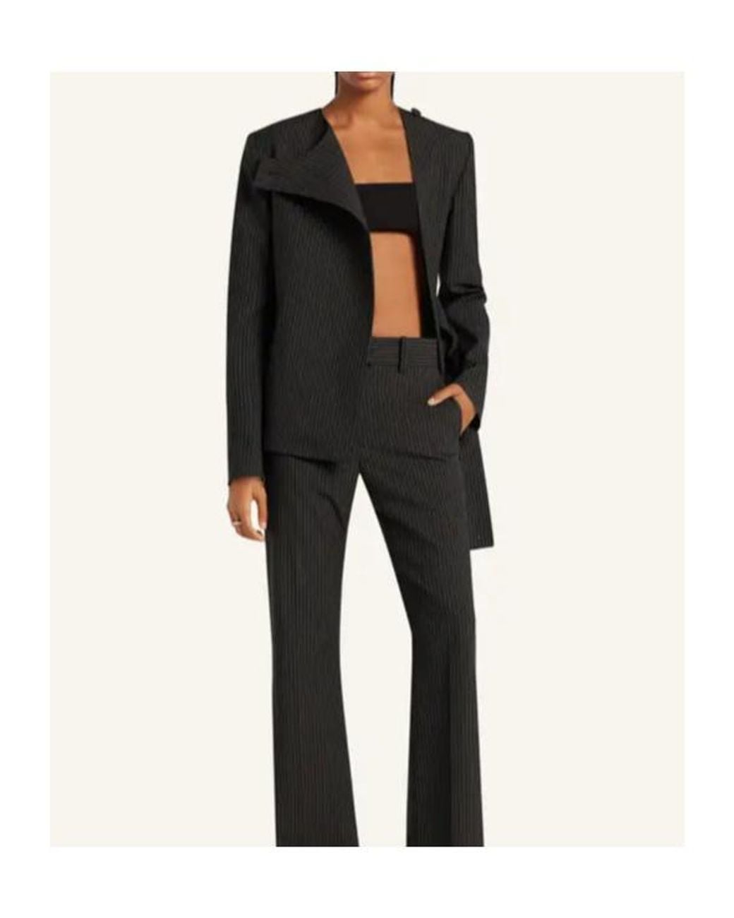 Courreges Black Courrèges Buckle Pinstripes Jacket