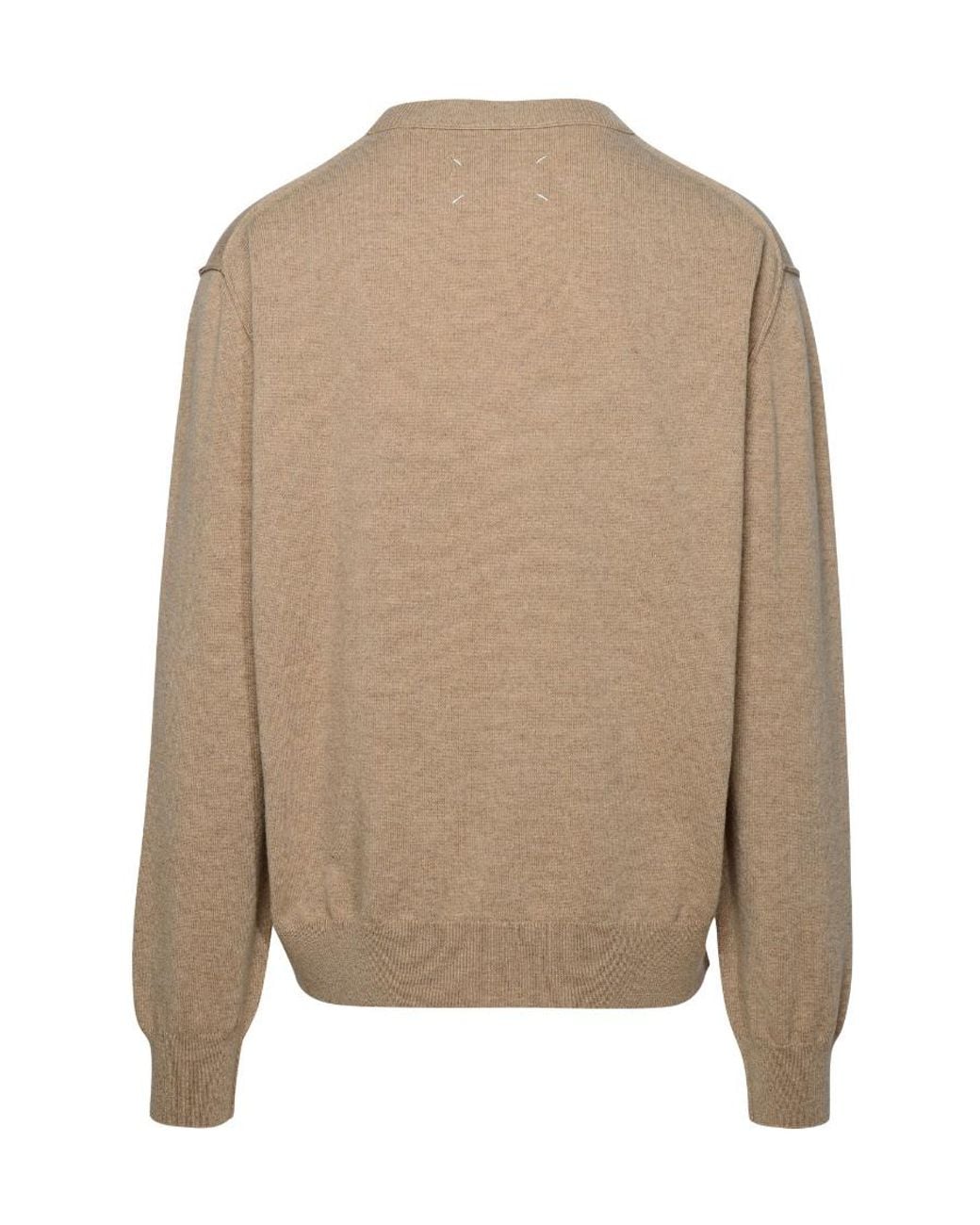 Maison Margiela Brown Crewneck Knitted Jumper for men