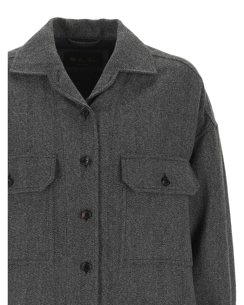 Loro Piana Gray Darby Buttoned Overshirt