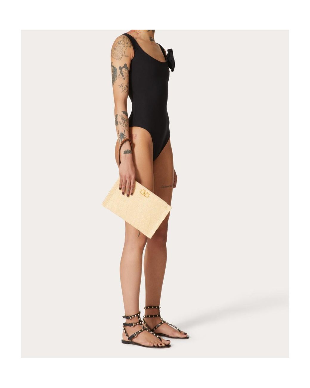 Valentino Black Floral Detailed One-Piece Swimsuit