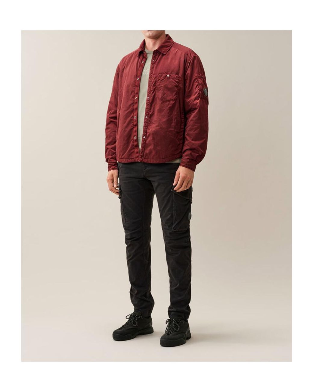 C P Company Black Lens-Detail Cargo Pants for men