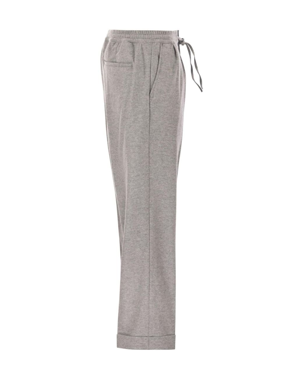 Fedeli Gray Harvard Cashmere Flannel Pants for men
