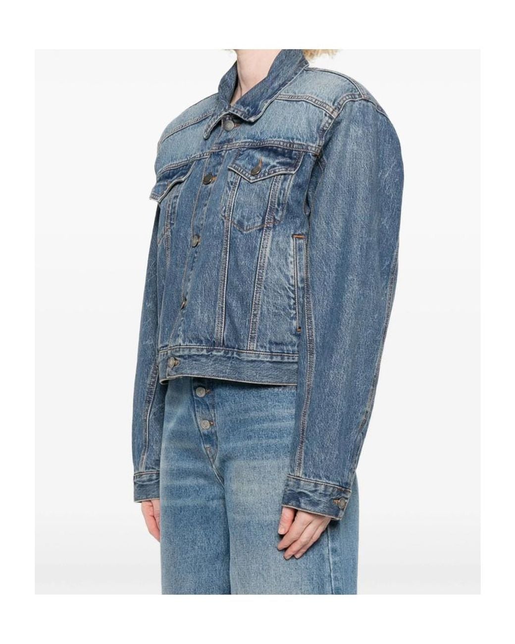 Haikure Blue Button-Fastening Denim Jacket