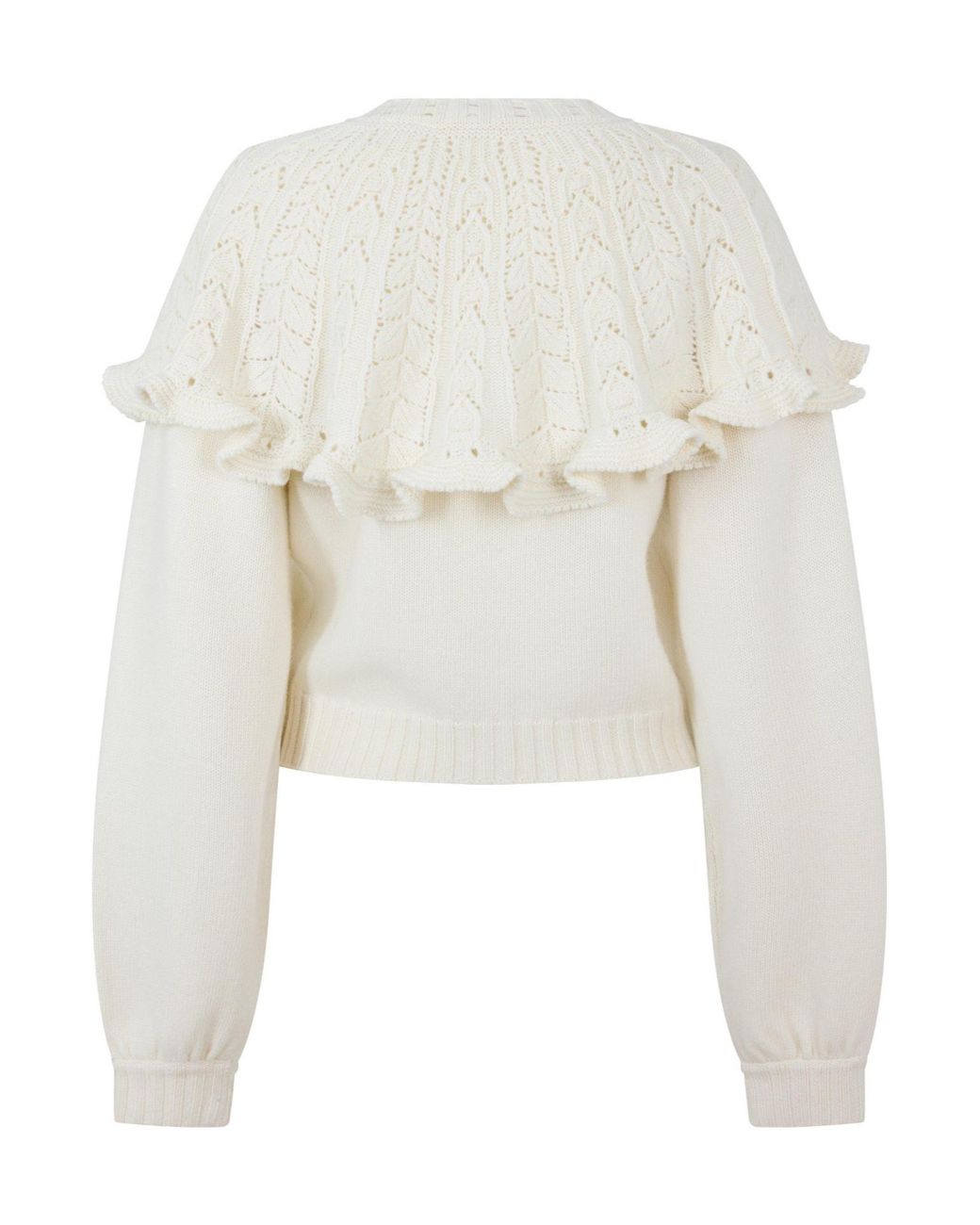 Chloé White Off- Cropped Knit Cardigan