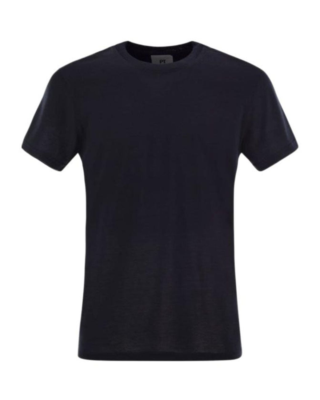 PT01 Black Crew-Neck T-Shirt for men