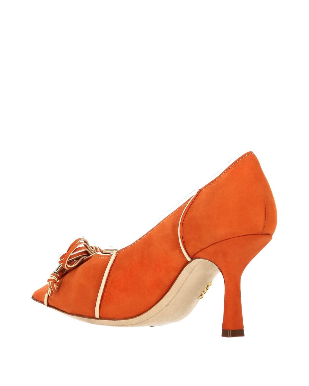 Rodo Orange Bow-Detail Piped Pumps