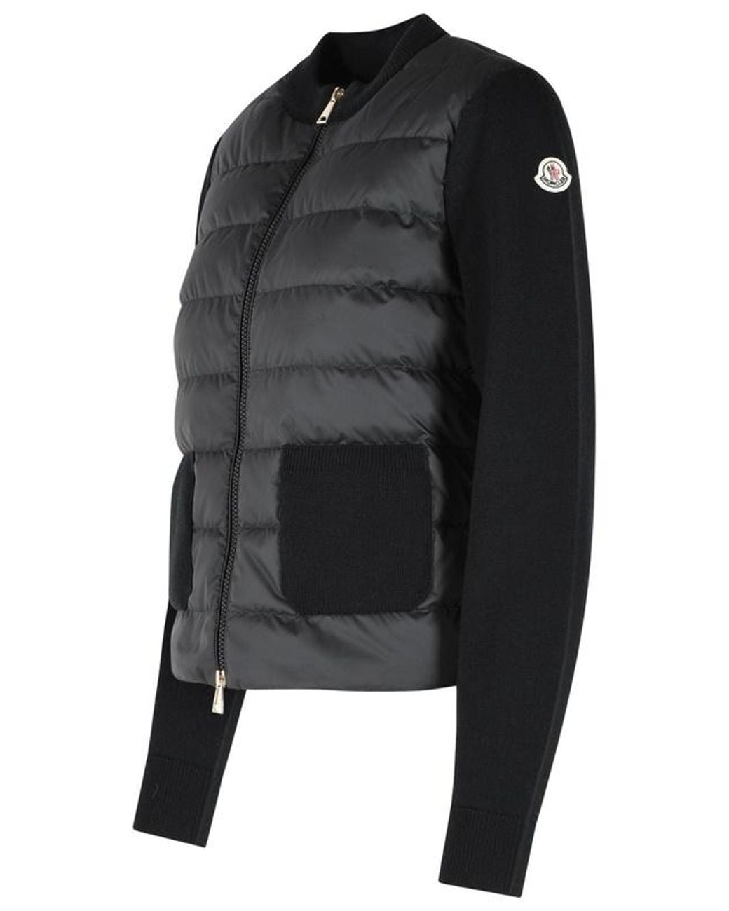 Moncler Black Padded Zip-Up Cardigan