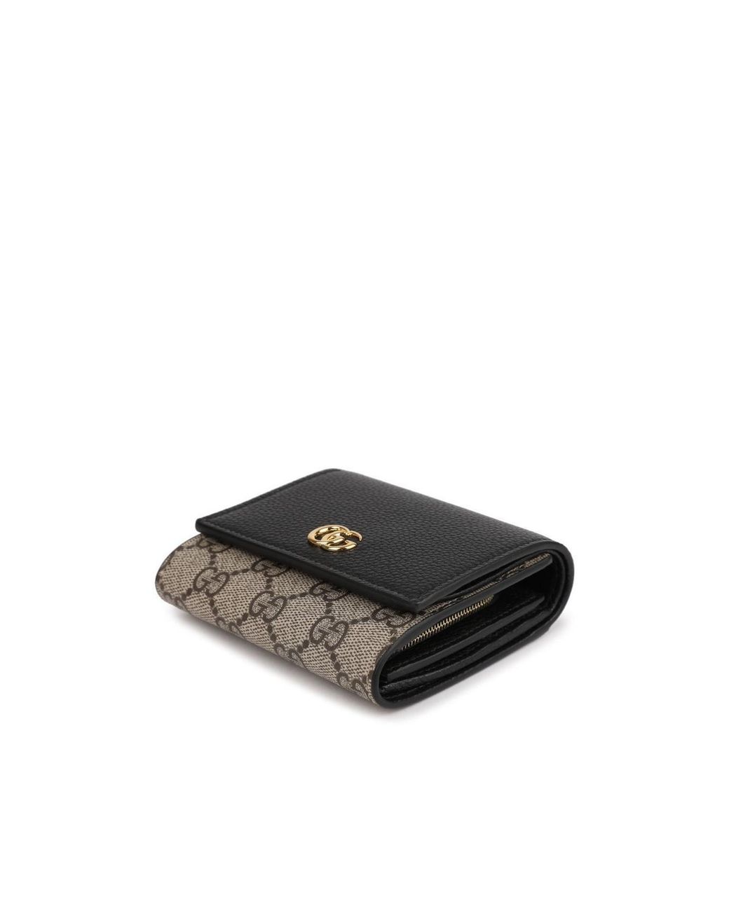 Gucci Black Gg Marmont Bi-Color Wallet