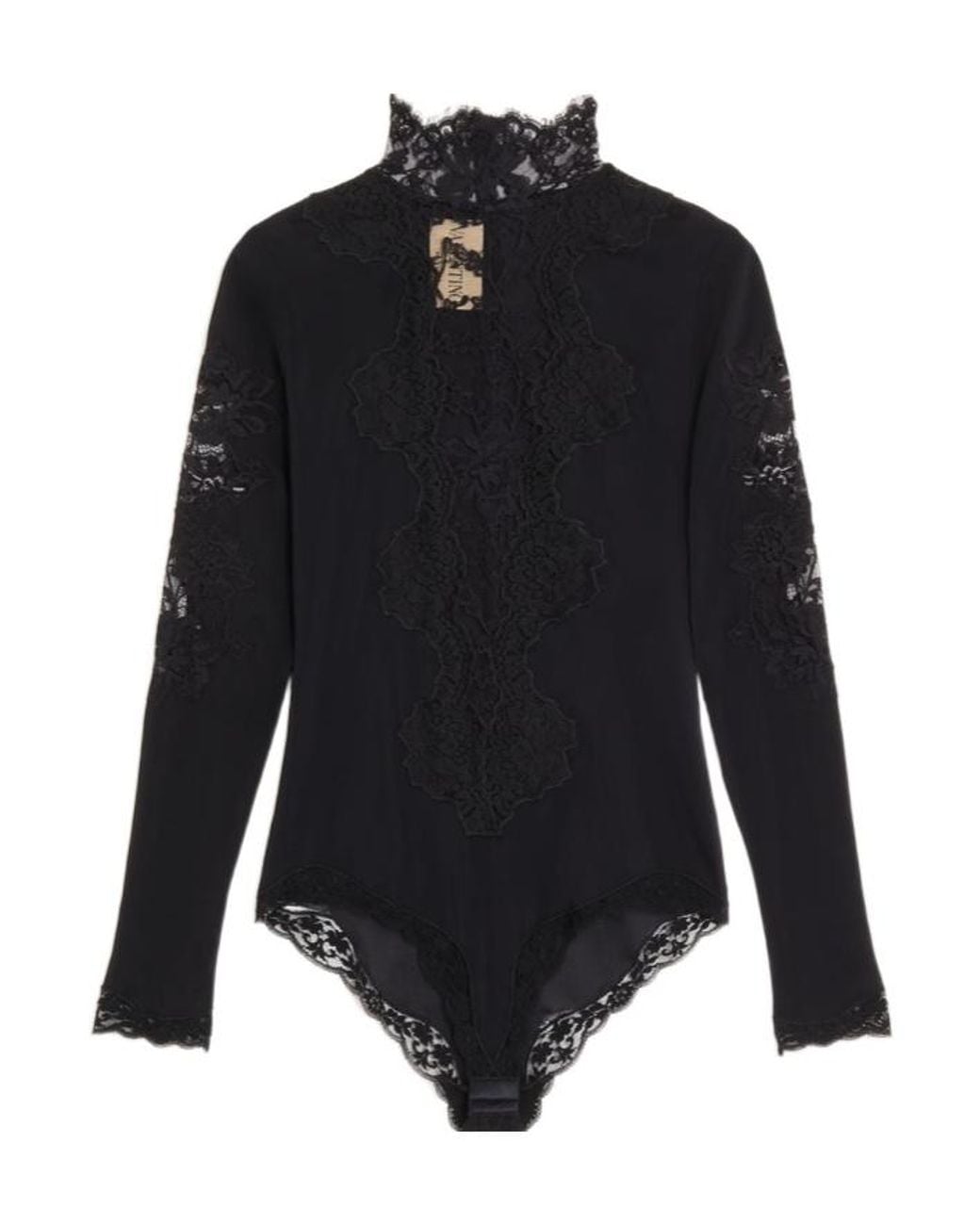 Valentino Blue Lace-Knit Bodysuit