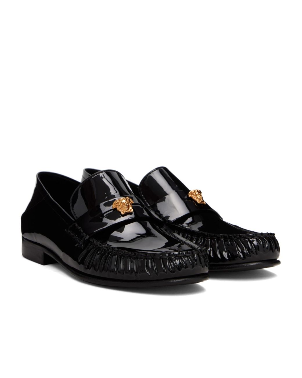 Versace Black Medusa Hardware Loafers