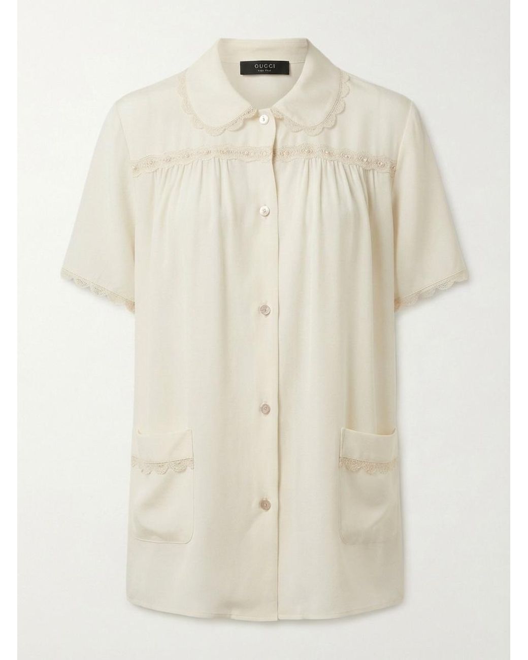 Gucci Natural Silk Crêpe De Chine Shirt