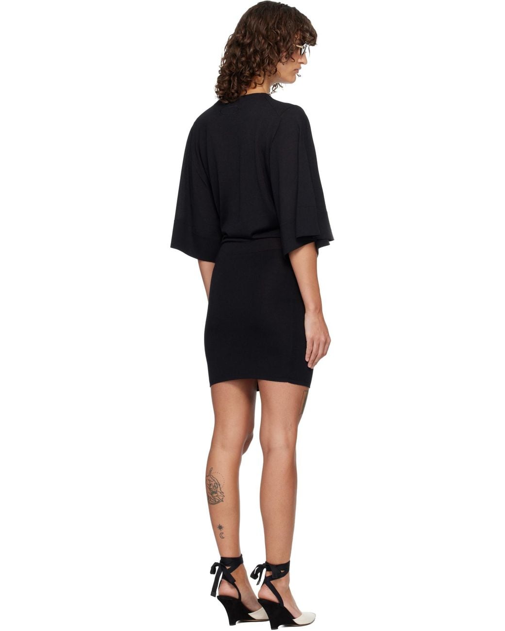 Jacquemus Black Short-Sleeve Mini Dress