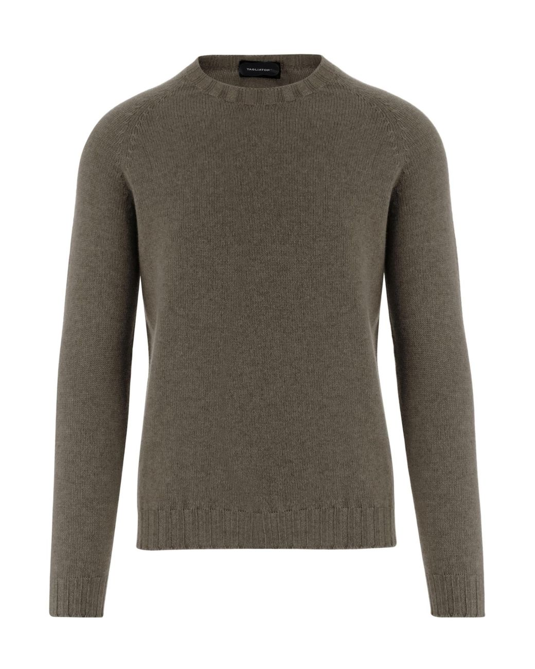 Tagliatore Green Cashmere Crew Neck Knitted Sweater for men