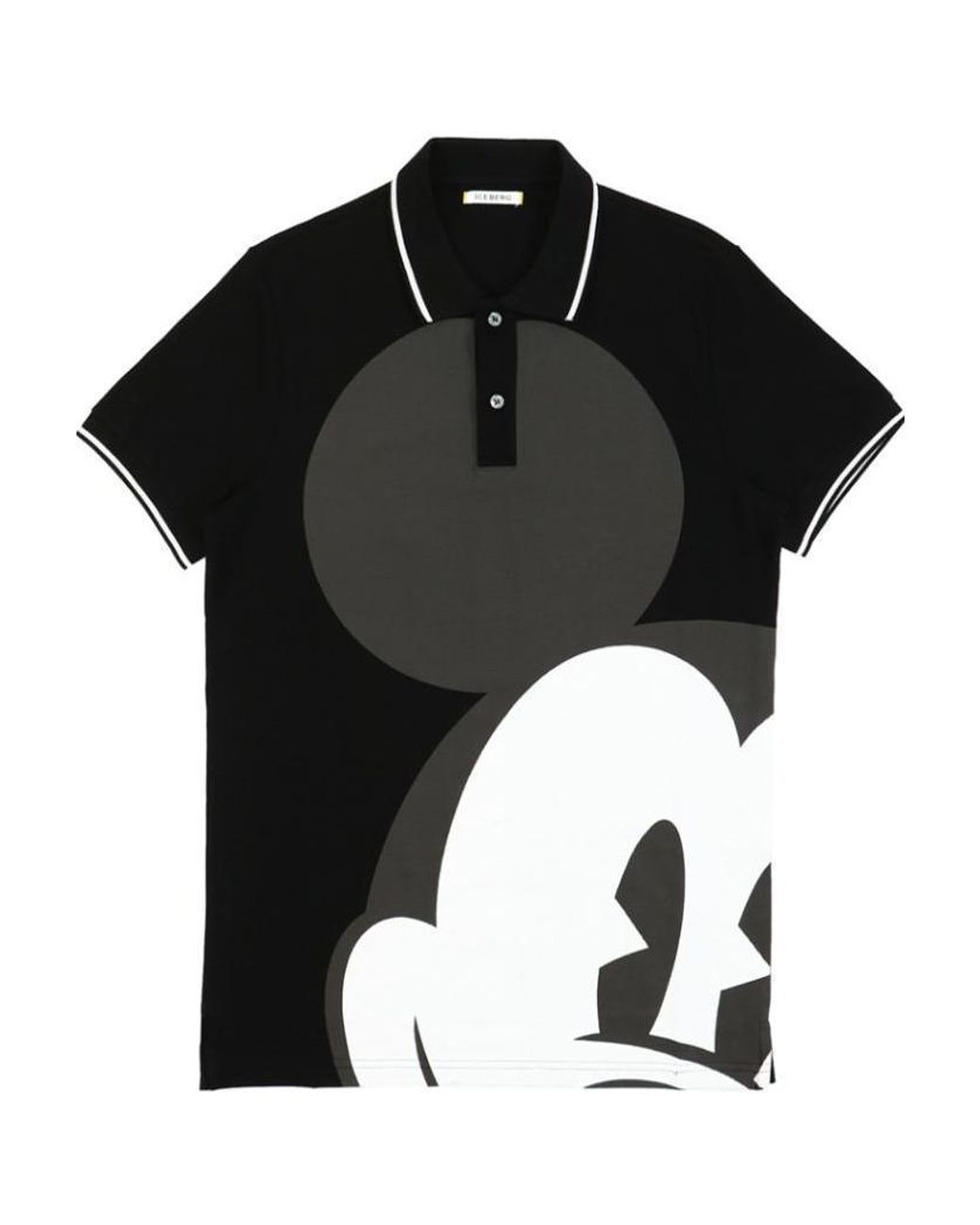 Iceberg Black Printed Pattern Polo Shirt for men