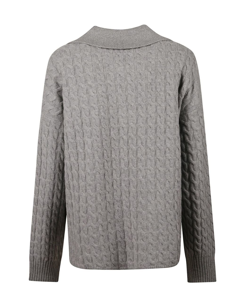AMI Gray Cable Knitted Polo for men
