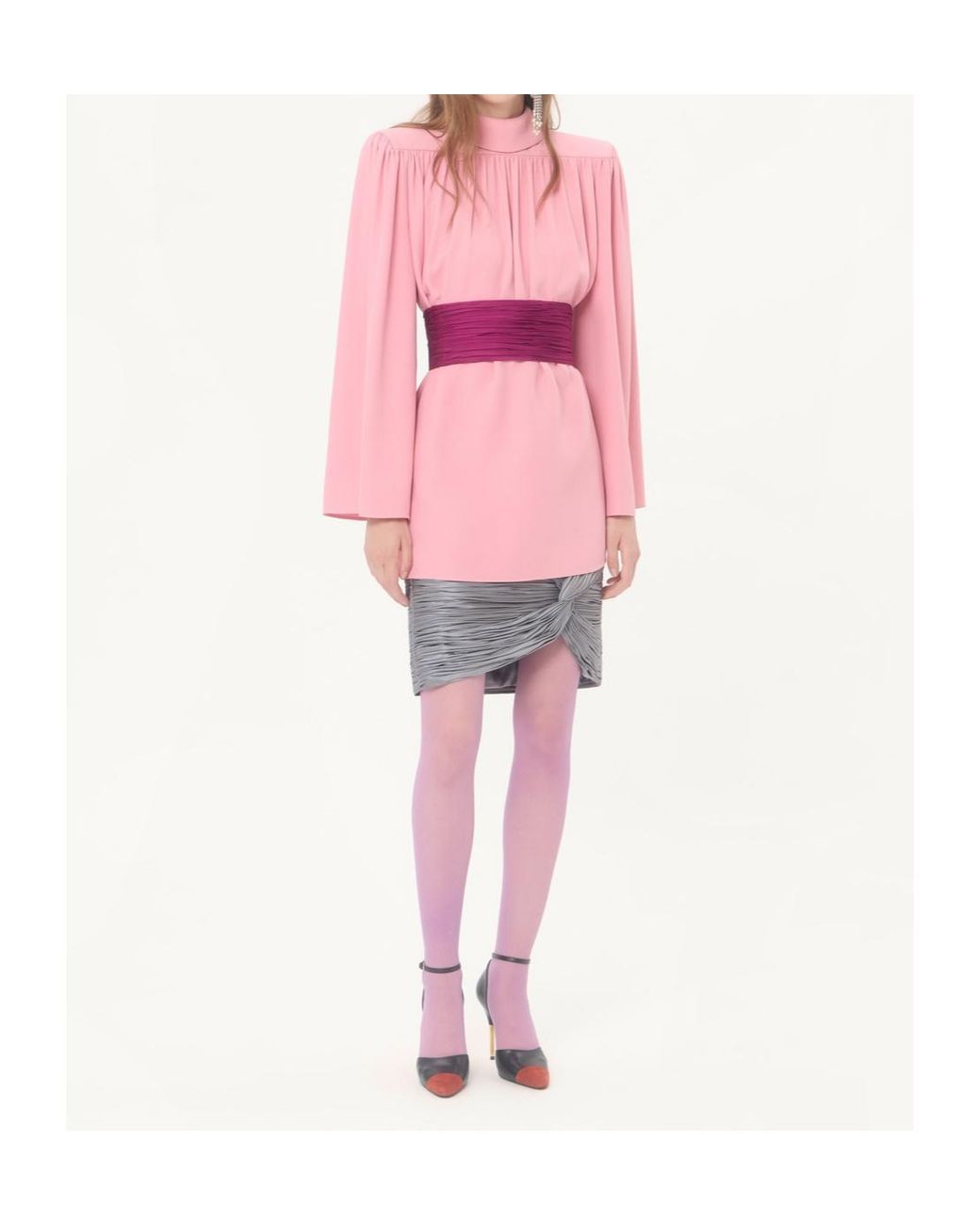 Valentino Gray Cady Satin Skirt