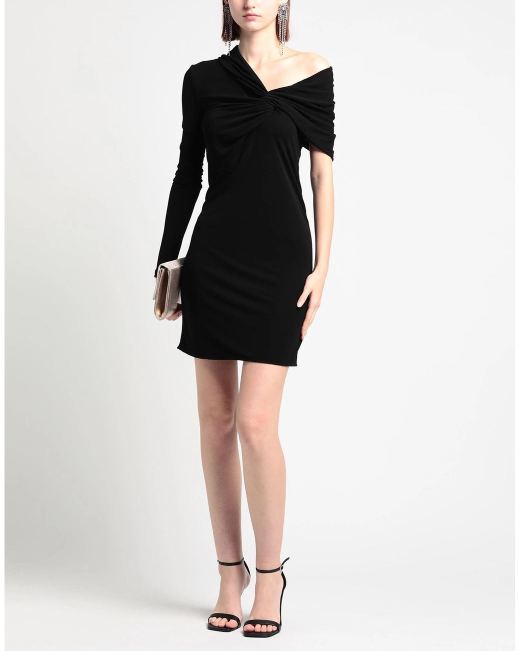 Saint Laurent Black Jersey Flared Dress