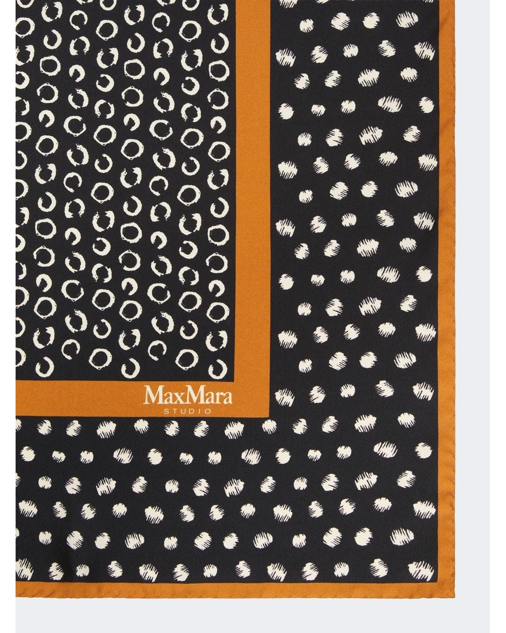 Max Mara Black Taquila Polka-Dot Silk Scarf