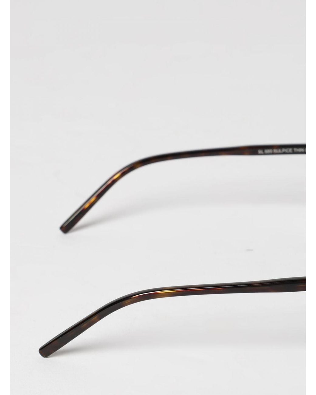 Saint Laurent White Eyewear Sulpice Thin Butterfly Frame Sunglasses