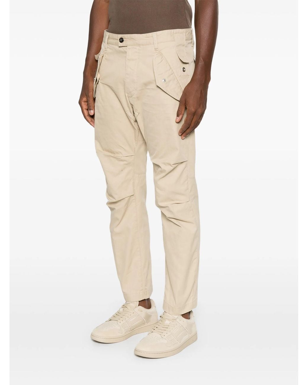 DSquared² Natural Flap-Pocket Trousers for men