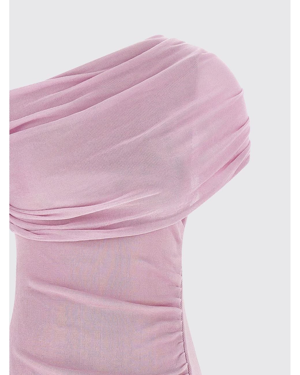 Self-Portrait Pink Draped Gathered Midi Dress