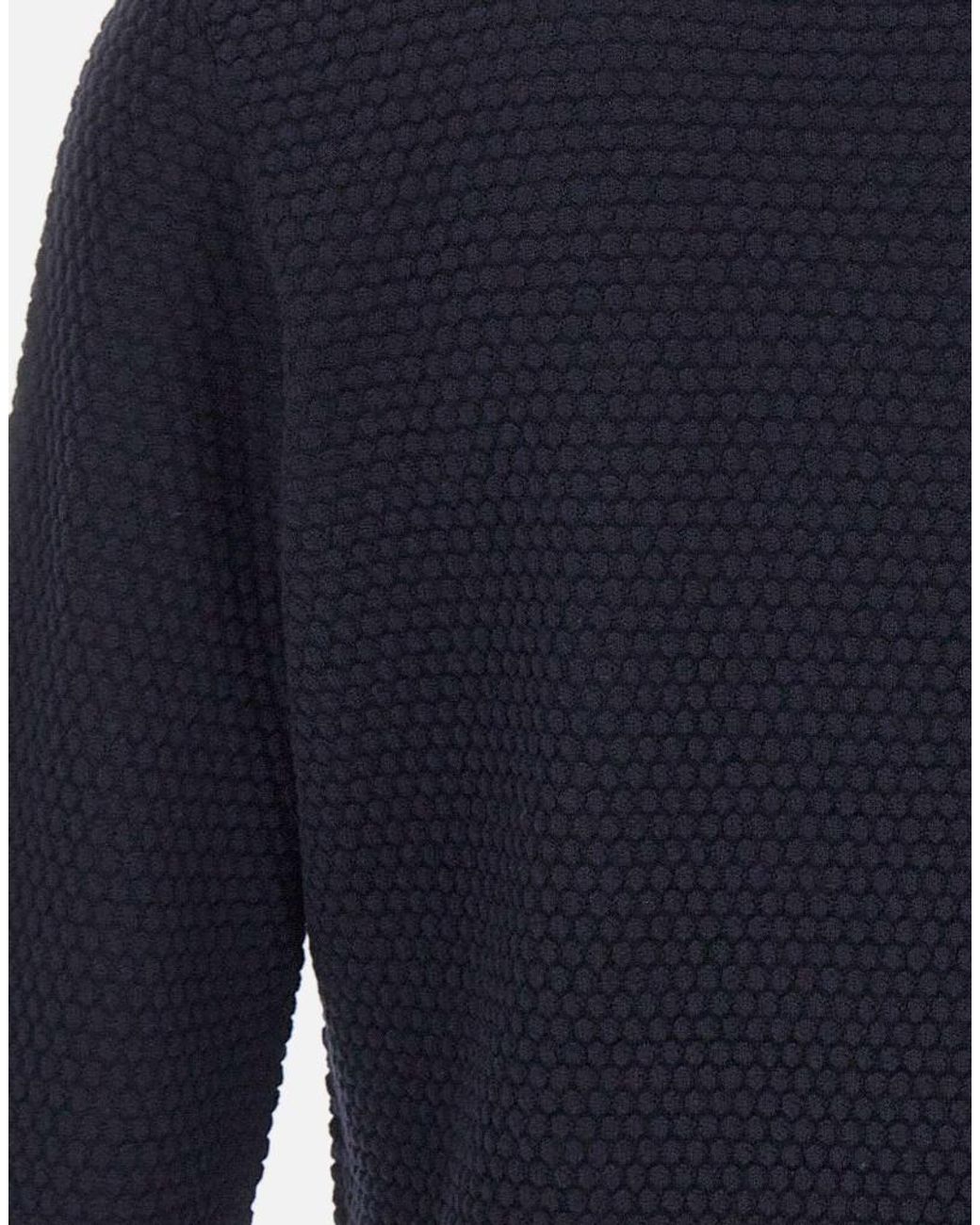 Kangra Cashmere Blue Kangra Textured Crew Neck Knitted Jumper for men