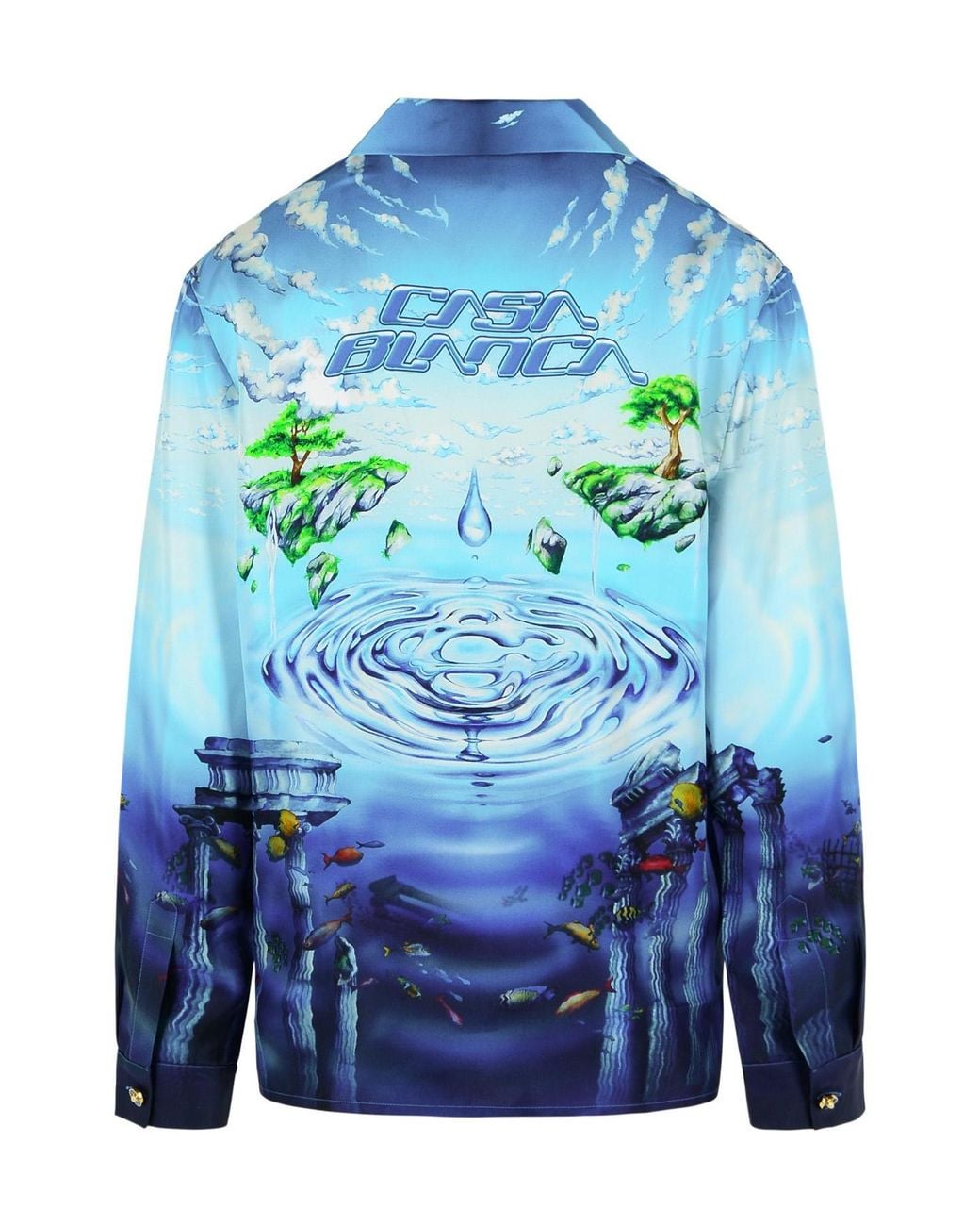 Casablanca Blue Lost Atlantis Long-Sleeved Shirt for men