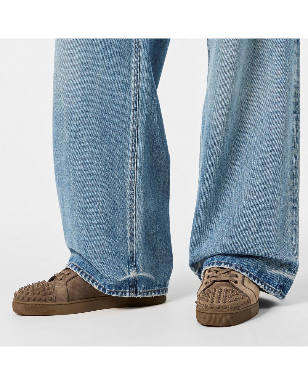 Christian Louboutin Brown Rivet Decorated Casual Shoes for men