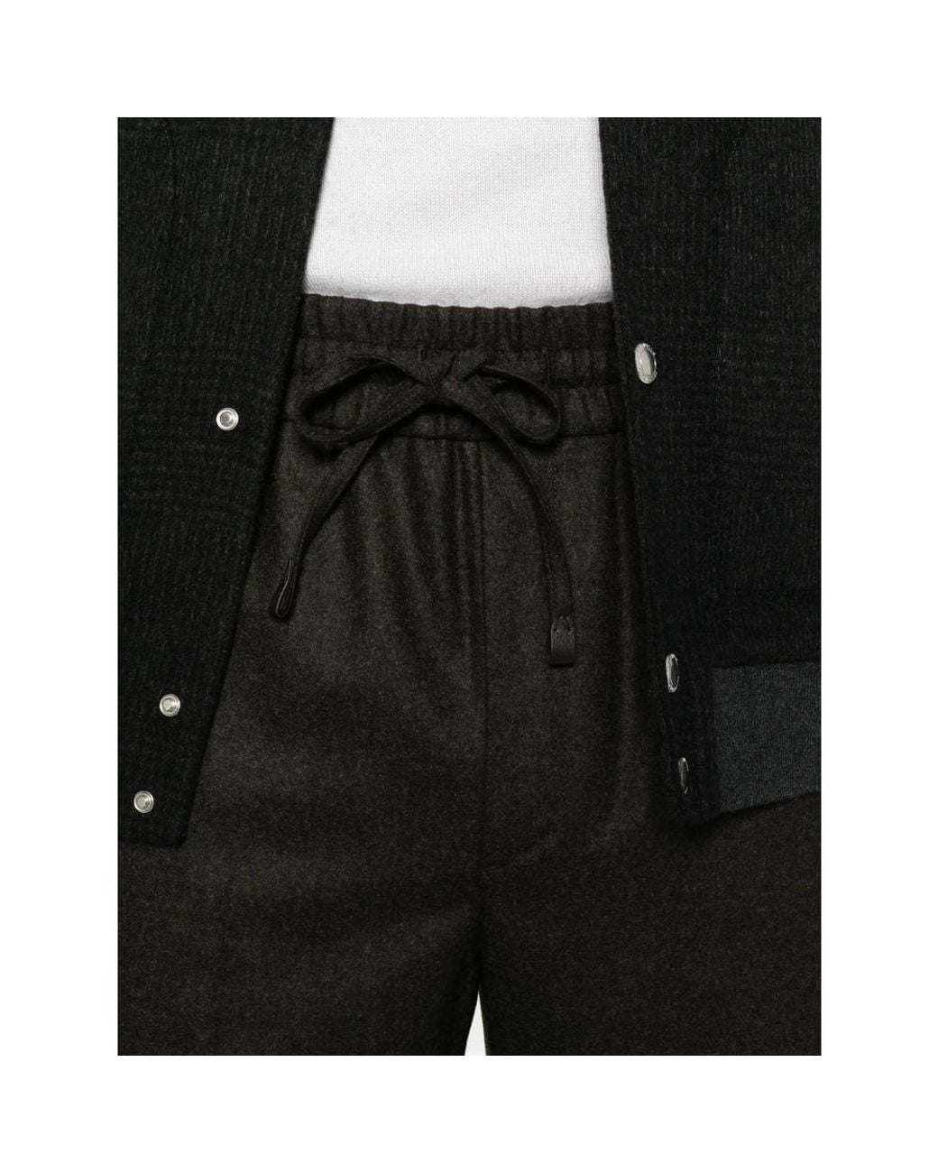 Brioni Black Asolo Drawstring Pants for men